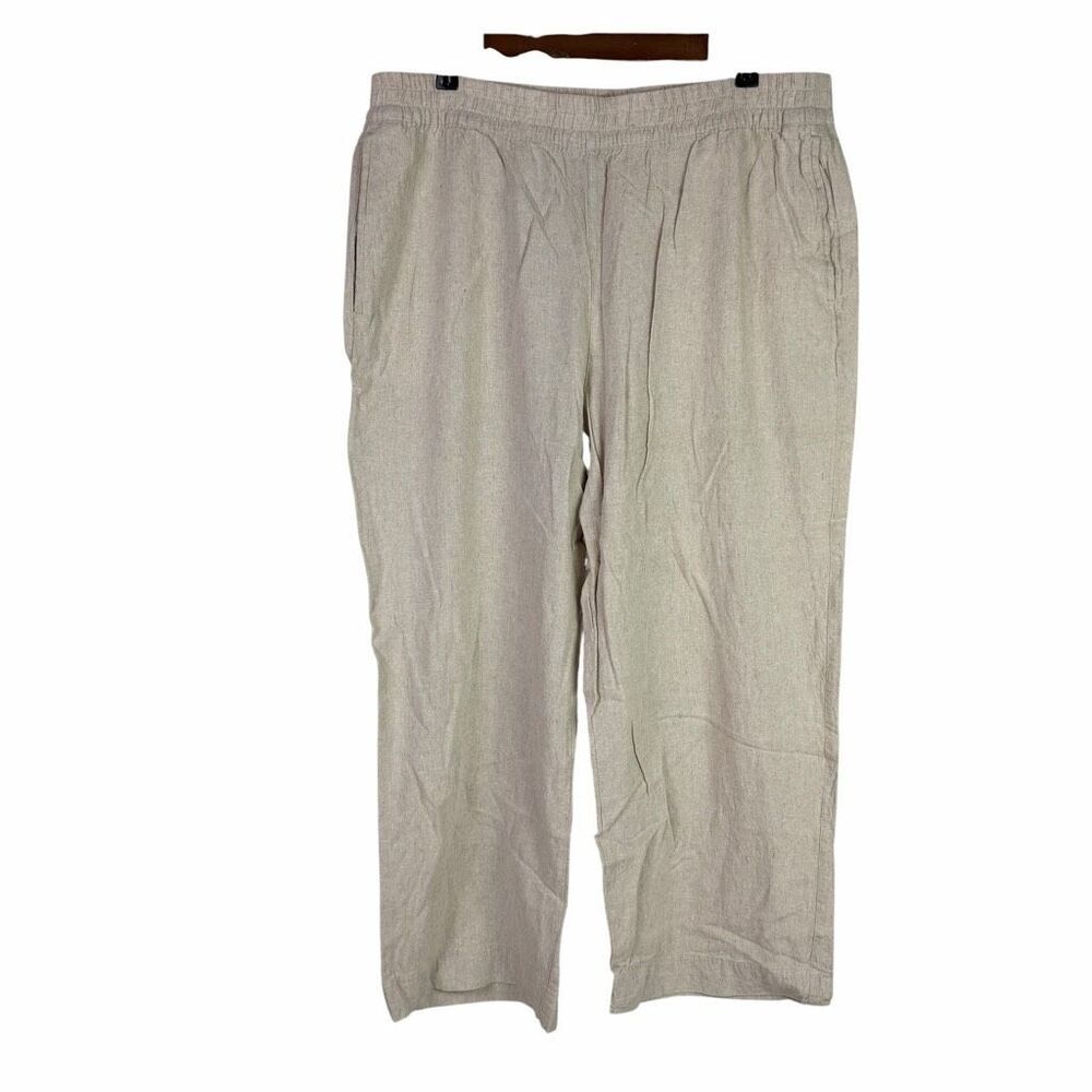 Old Navy size XL High Waisted Linen Blend Wide Leg Pant Natural